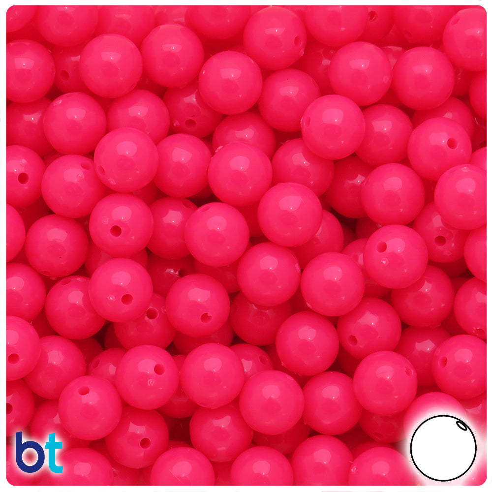Magenta Neon Spaghetti Craft Beads - 150pcs 19mm Bright Plastic Beads For Jewelry Making