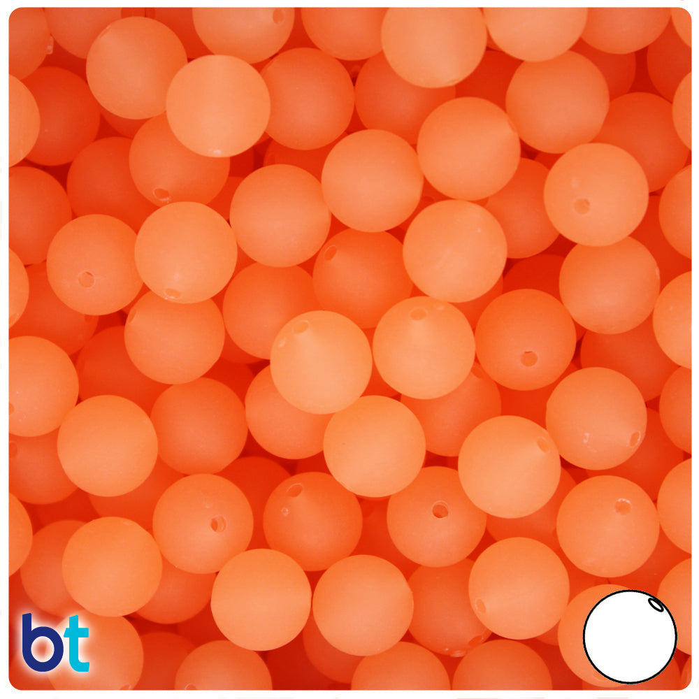 Wholesale Case 10mm Round Plastic Beads - Frosted