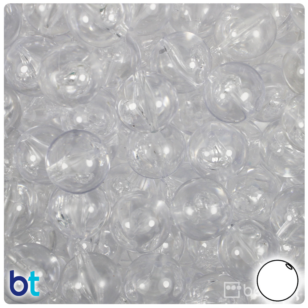 Crystal Transparent 14mm Round Plastic Beads (36pcs)