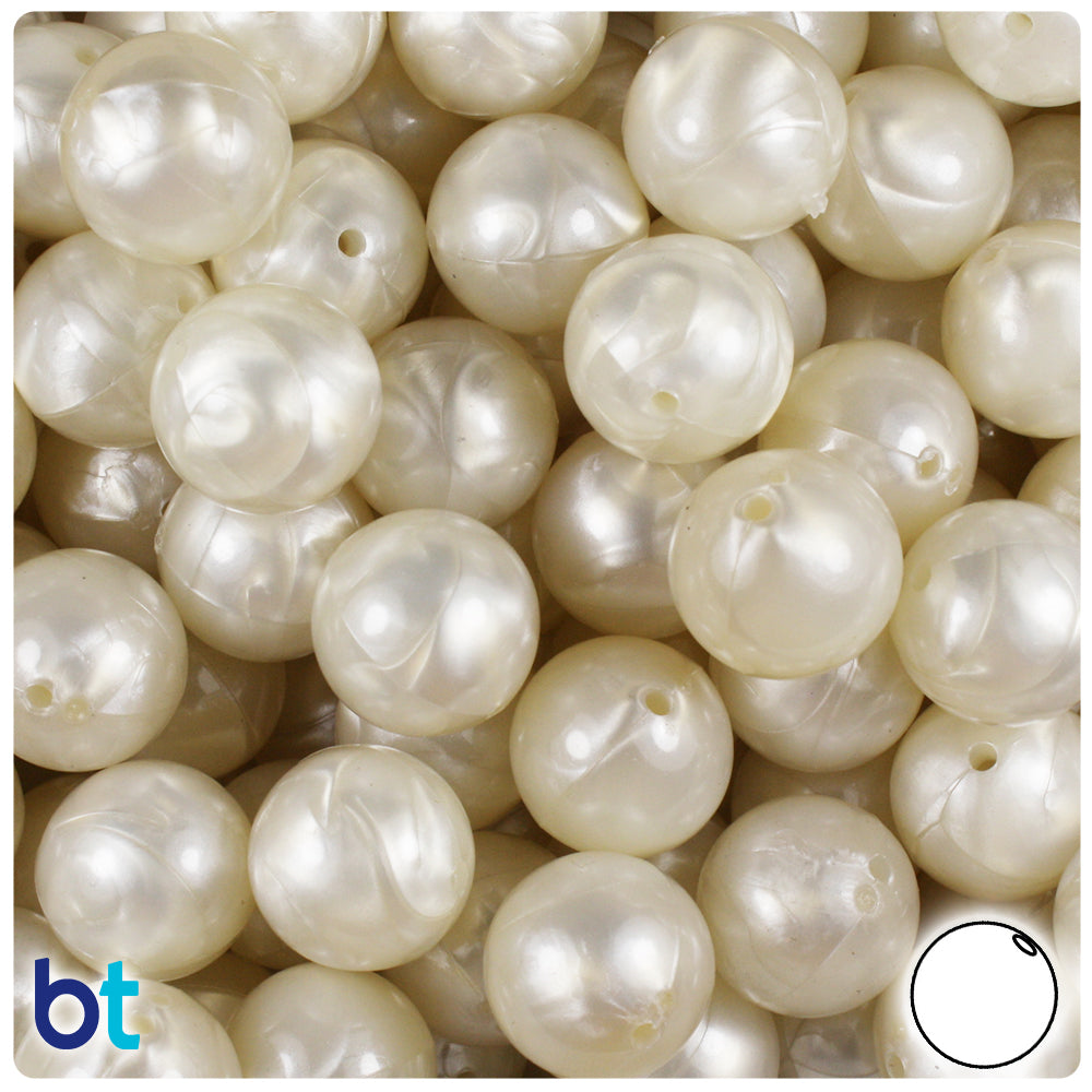 Bridal Pearl 14mm Round Plastic Beads (36pcs)
