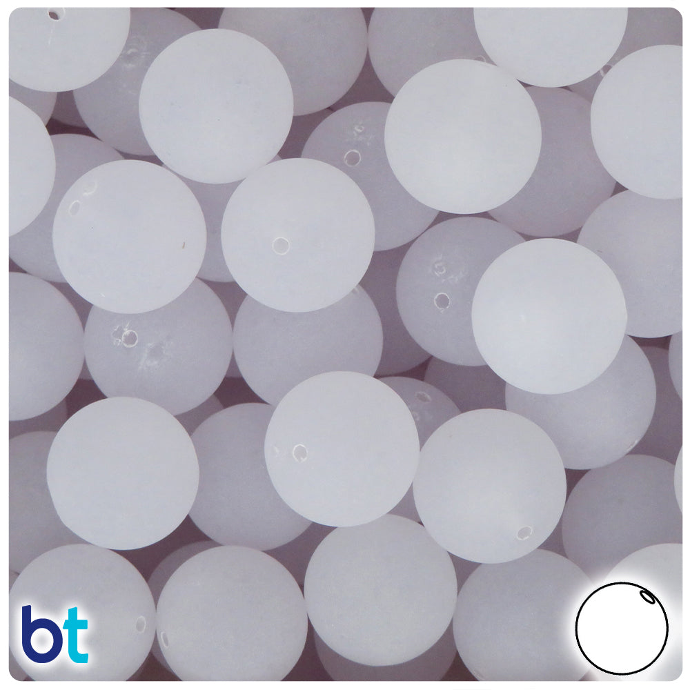 Ice Frosted 16mm Round Plastic Beads (20pcs)