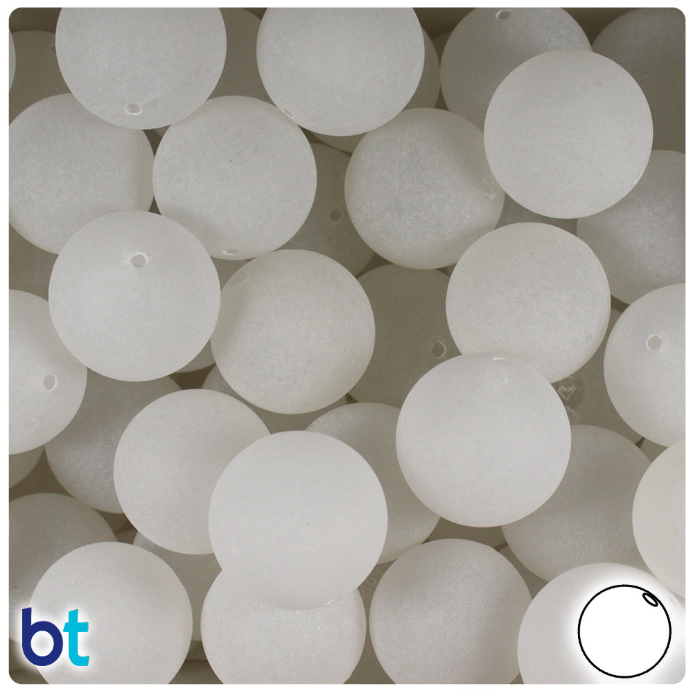 Ice Frosted 18mm Round Plastic Beads (10pcs)