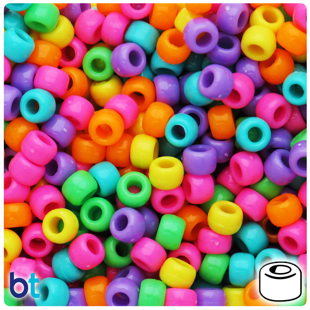 Confetti Opaque Mix 9mm Barrel Pony Beads (500pcs)