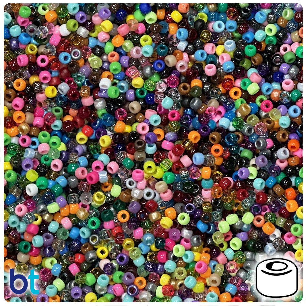 Randomly Mixed 9mm Barrel Pony Beads (5lbs)