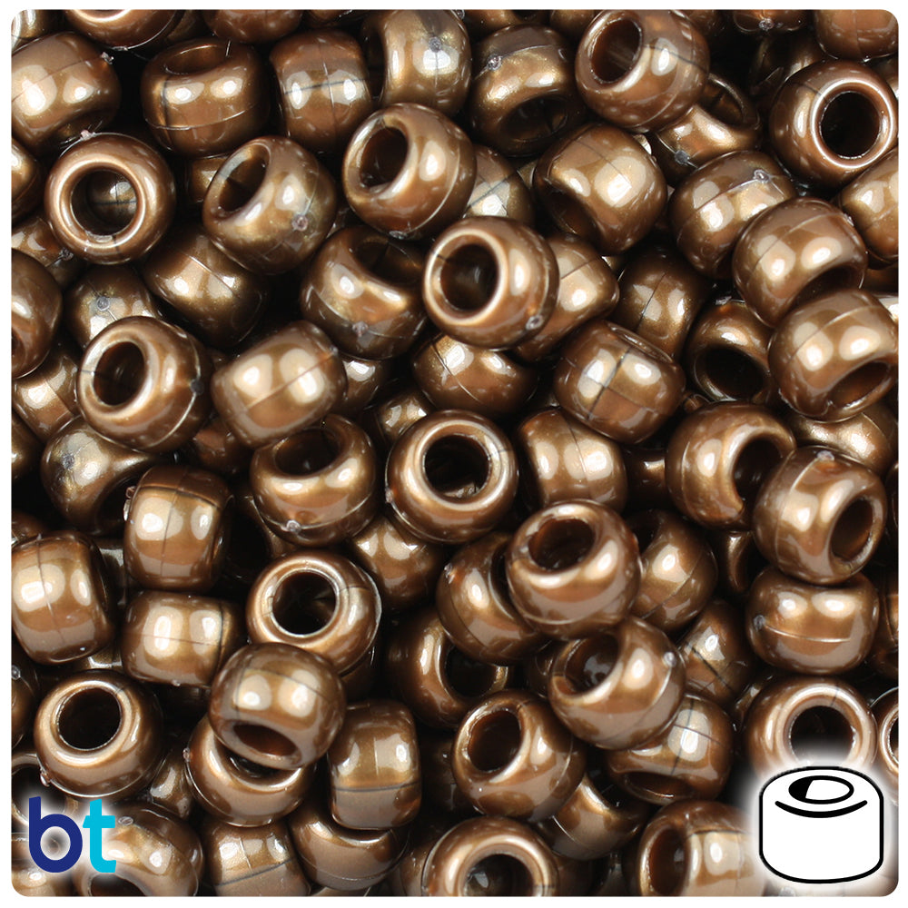 Wholesale Case 9mm Barrel Pony Beads - Pearl