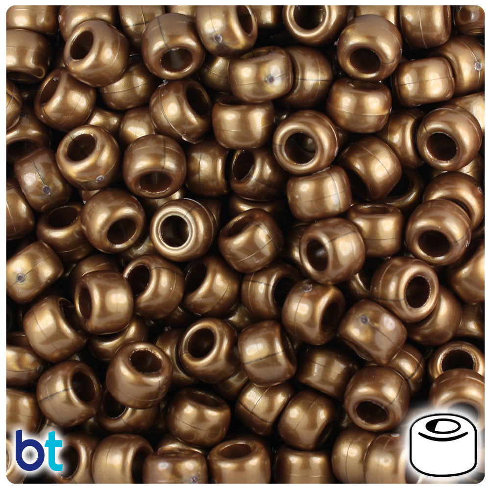 Wholesale Case 9mm Barrel Pony Beads - Pearl