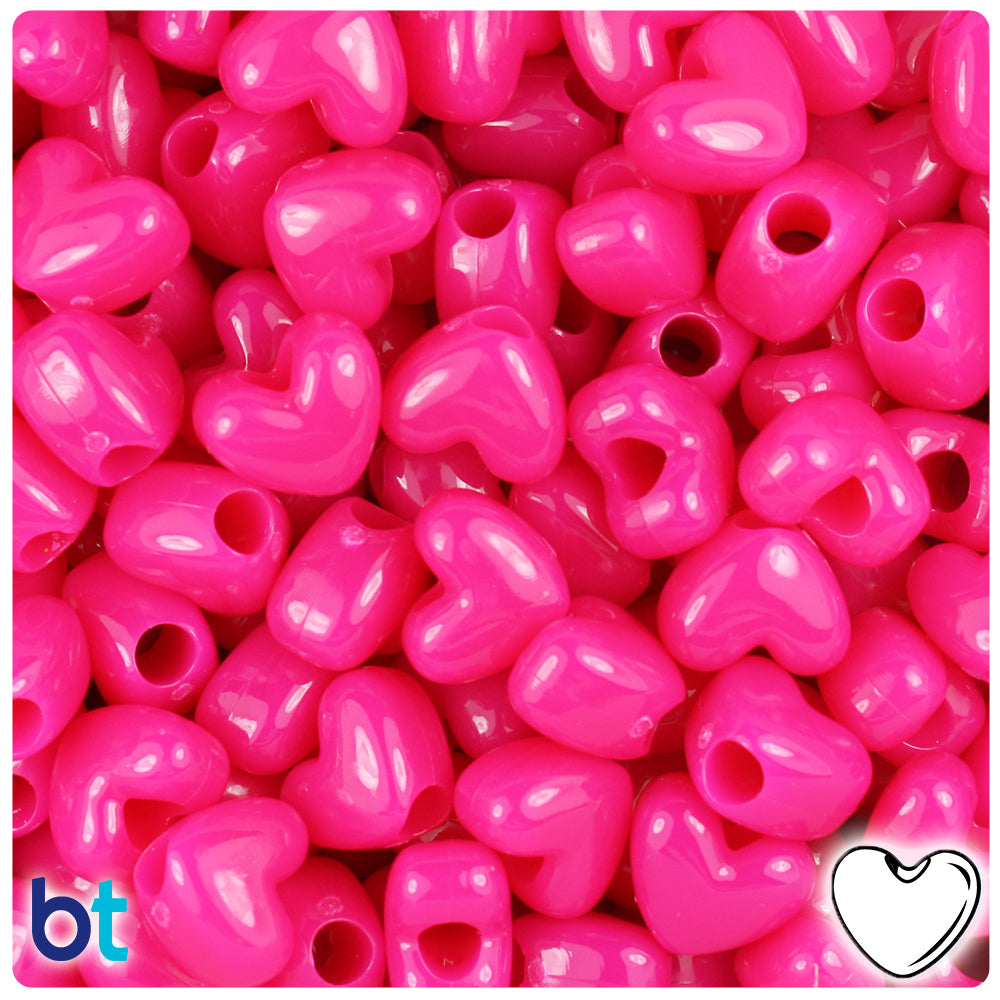 Wholesale Case 12mm Heart (VH) Pony Beads - Neon Bright
