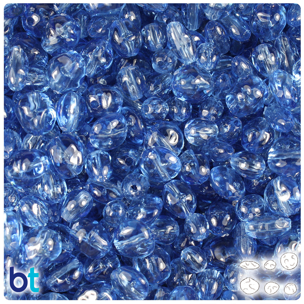 Light Montana Blue Transparent Freshwater Pearls Plastic Beads (50g)
