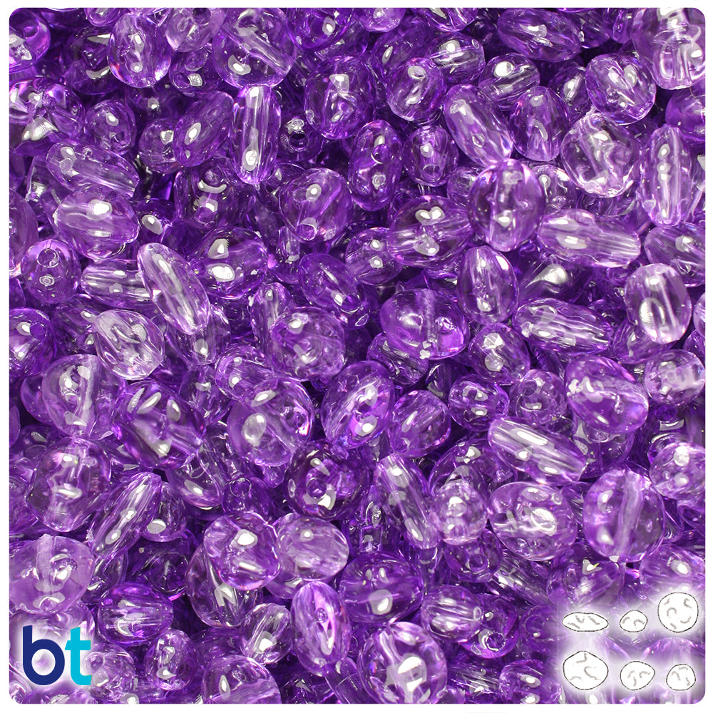 Purple Mottle Transparent Freshwater Pearl Plastic Beads (50g)
