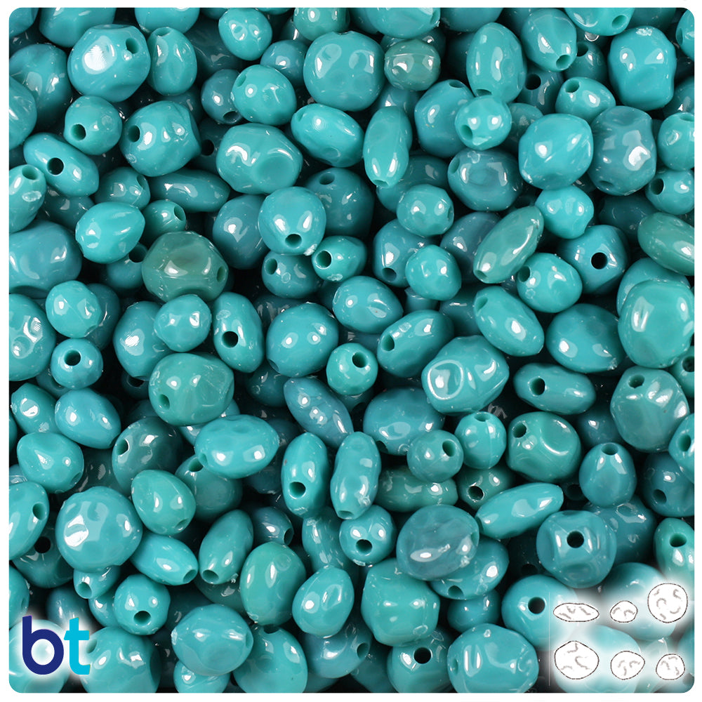 Teal Opaque Freshwater Pearl Plastic Beads (50g)
