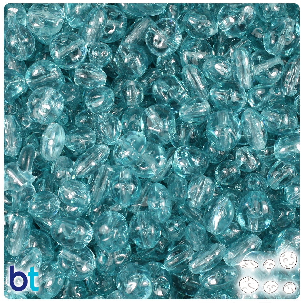 Light Teal Transparent Freshwater Pearls Plastic Beads (50g)