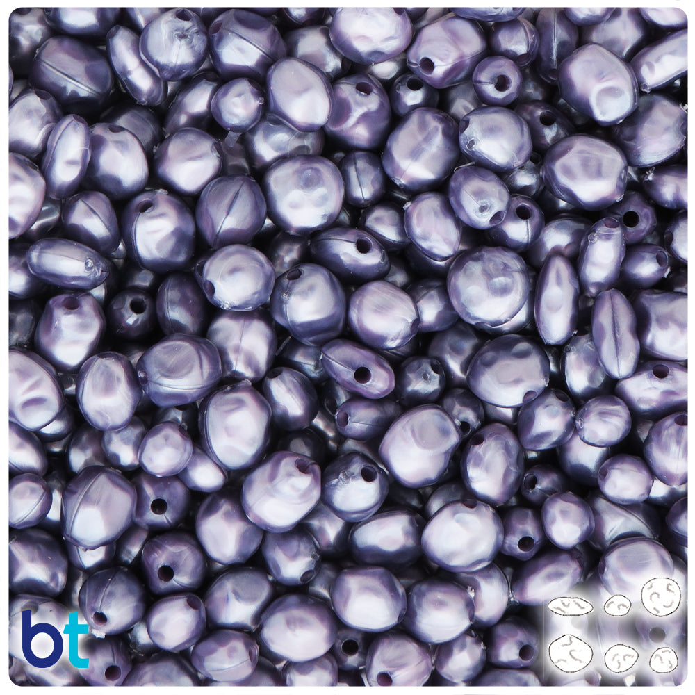Dark Lavender Pearl Freshwater Pearls Plastic Beads (50g)