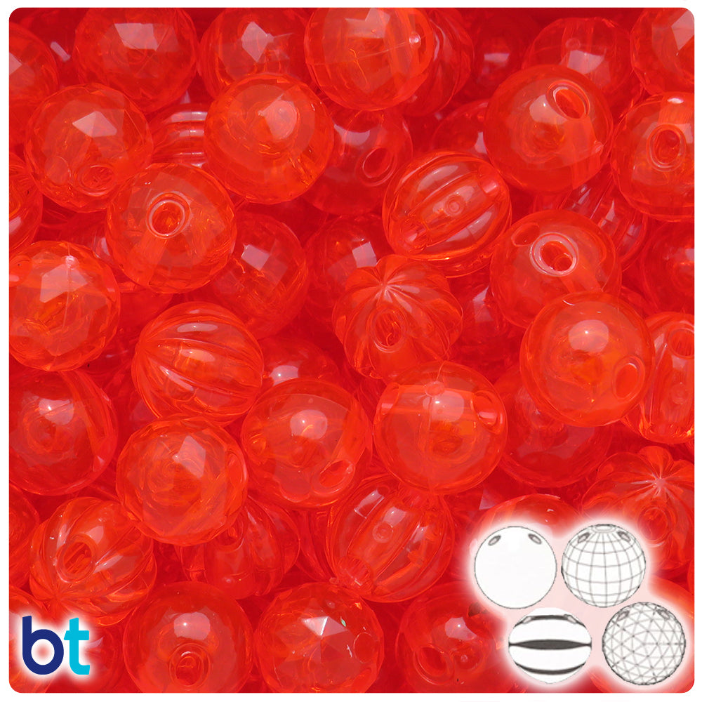 Hyacinth Transparent 14mm Family Bubble Plastic Beads (113g)