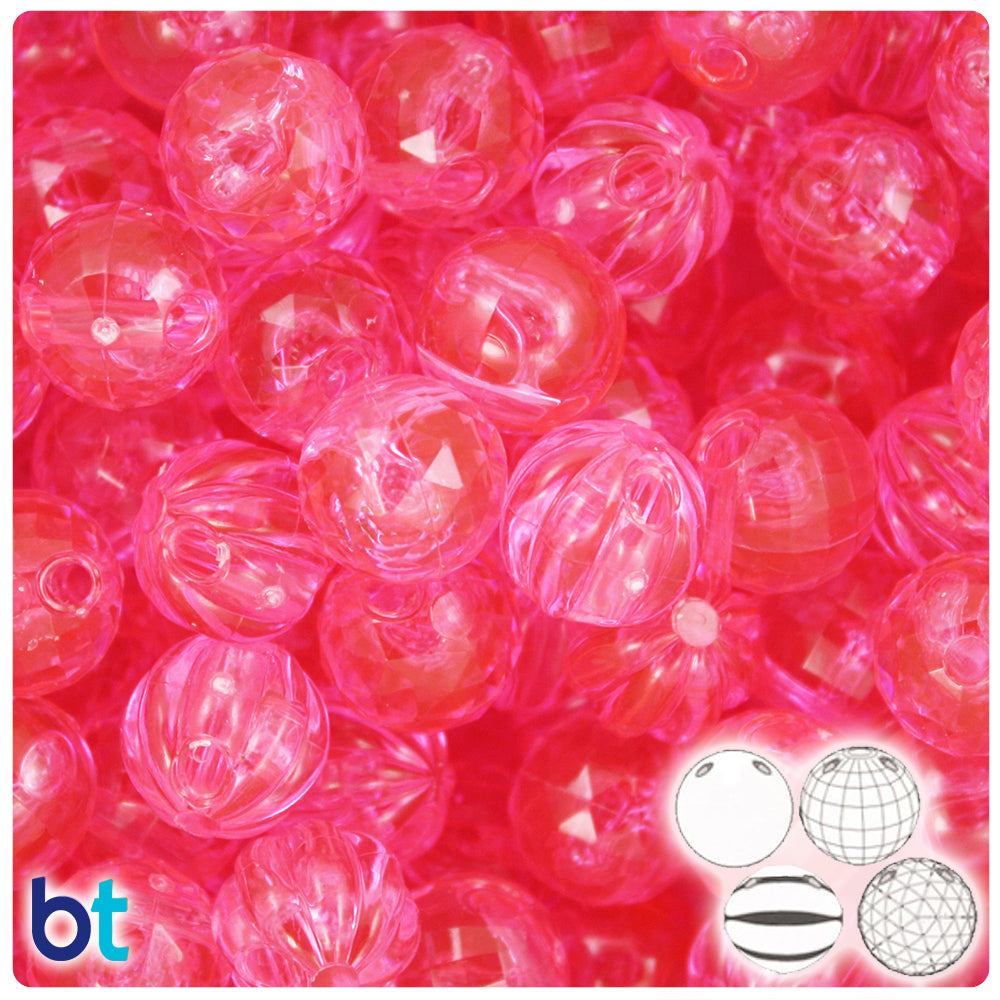 Pink Transparent 14mm Family Bubble Plastic Beads (113g)