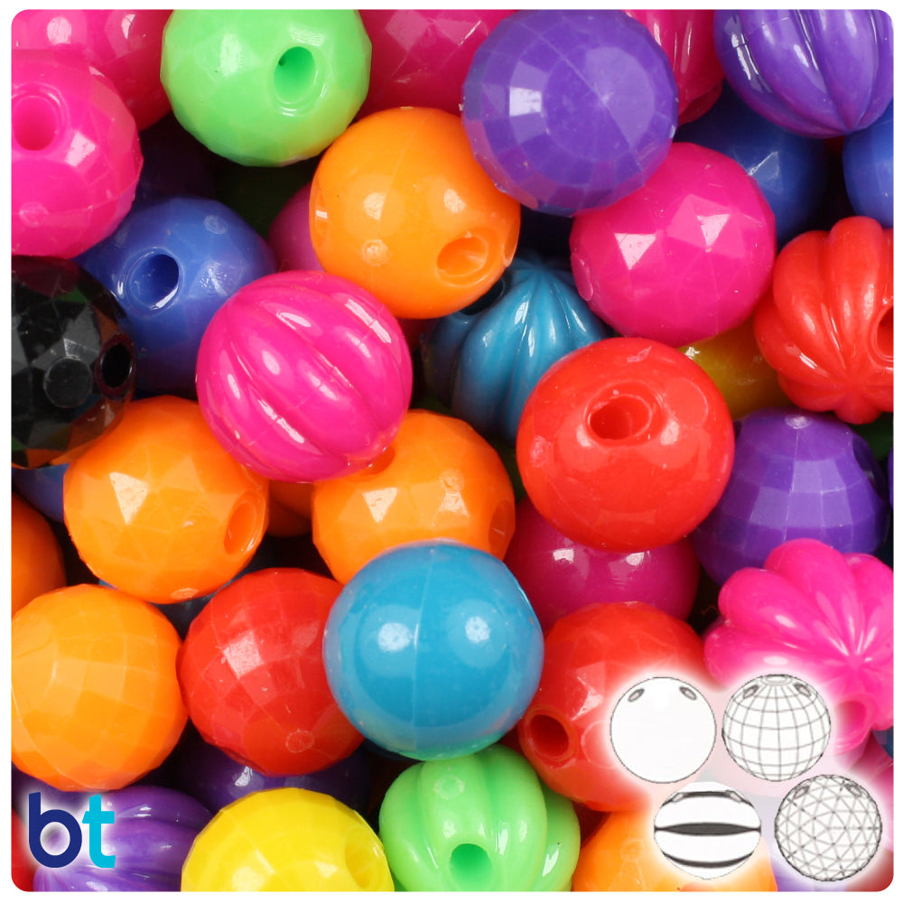 Circus Kandi Mix Opaque 14mm Family Bubble Plastic Beads (113g)