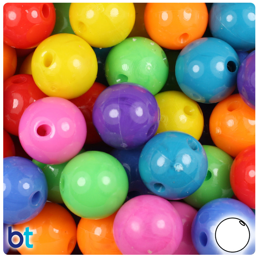 Circus Mix Opaque 16mm Bubble Plastic Beads (113g)