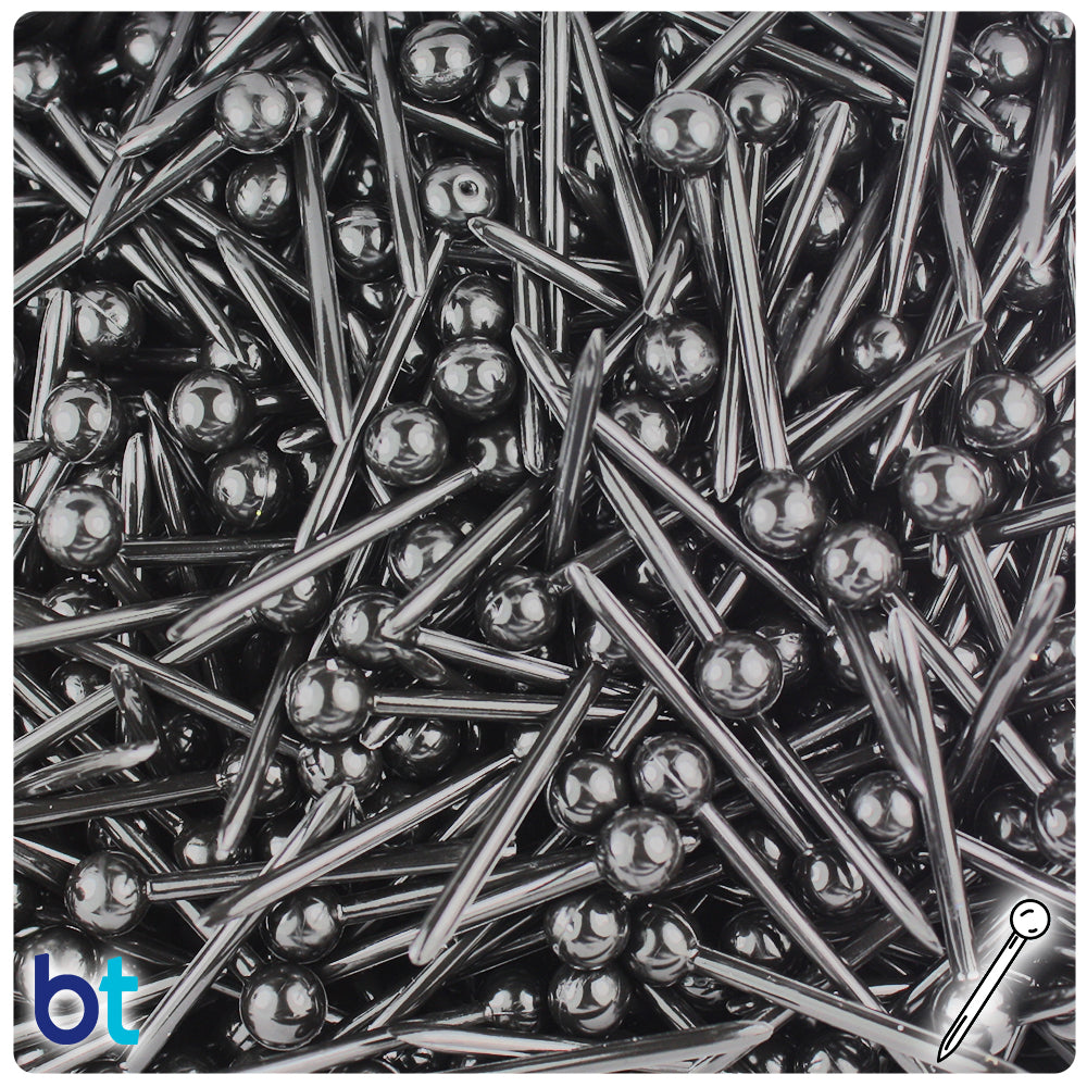 Black Opaque 25mm Ornapik Plastic Craft Pins (2oz)