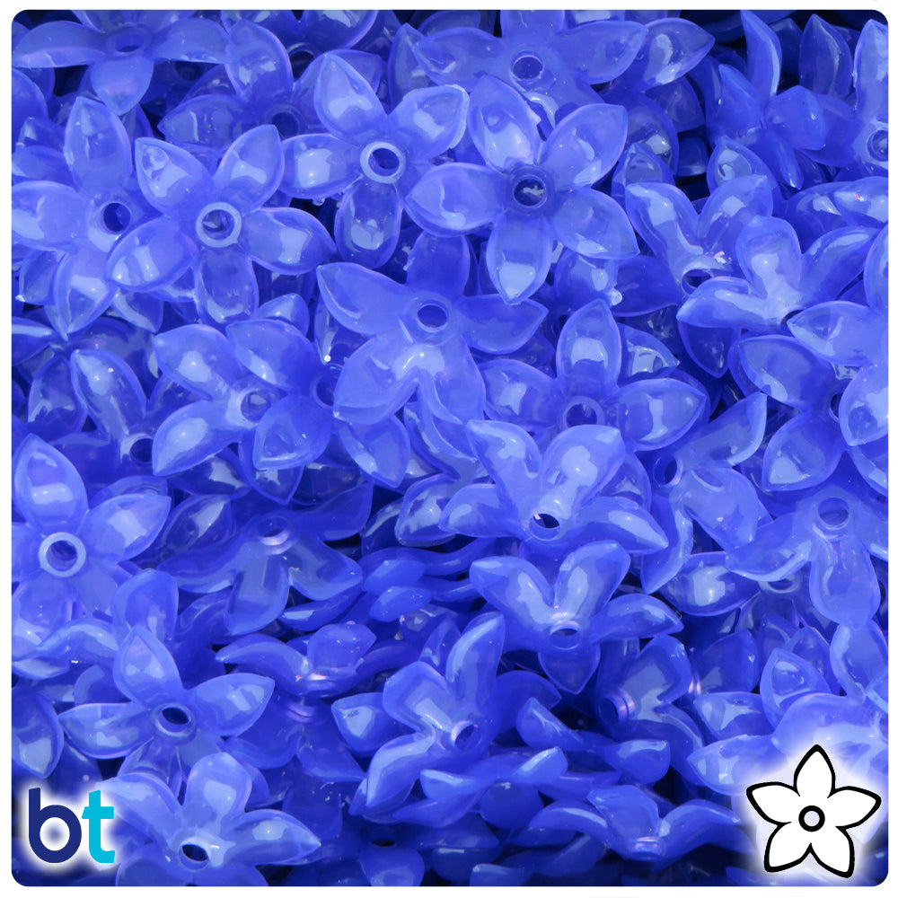 Light Violet Translucent 18mm Plastic Star Flowers (144pcs)