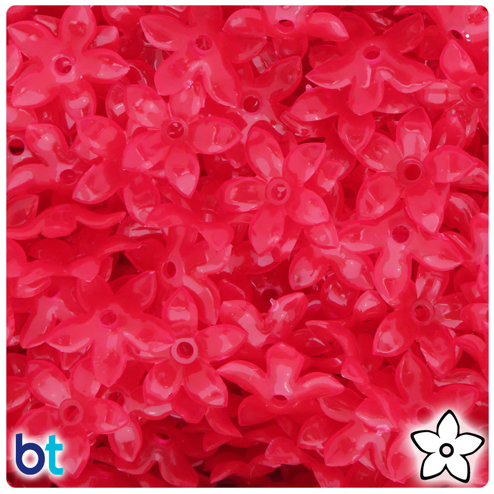Rose Translucent 18mm Plastic Star Flowers (144pcs)