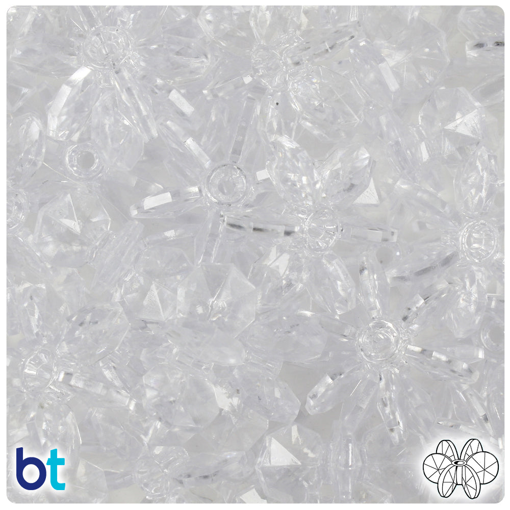 Crystal Transparent 25mm SunBurst Plastic Beads (80pcs)