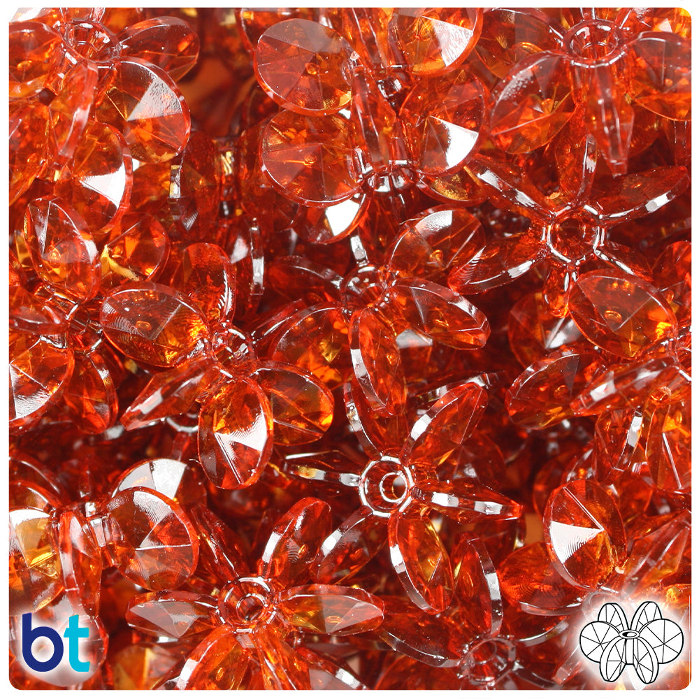 Tortoise Transparent 25mm SunBurst Plastic Beads (80pcs)