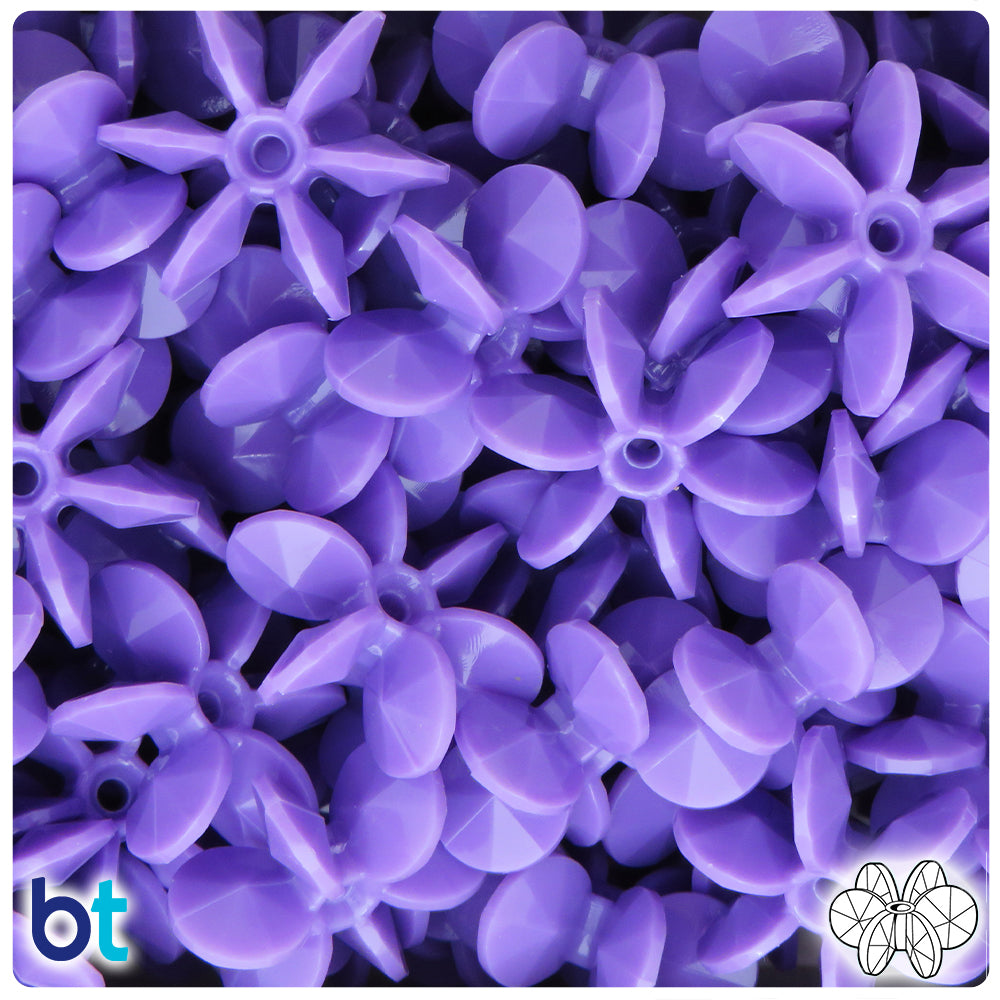 Lilac Opaque 25mm SunBurst Plastic Beads (80pcs)