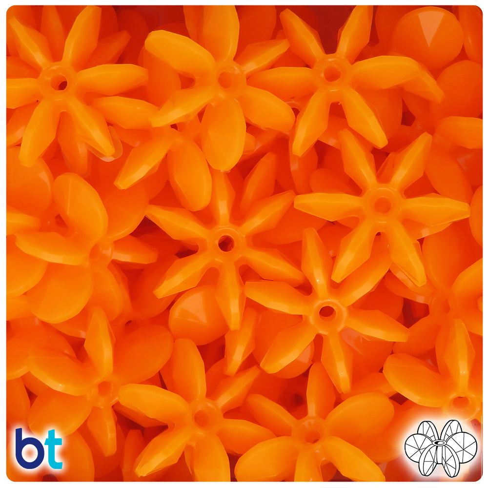 Orange Opaque 25mm SunBurst Plastic Beads (80pcs)