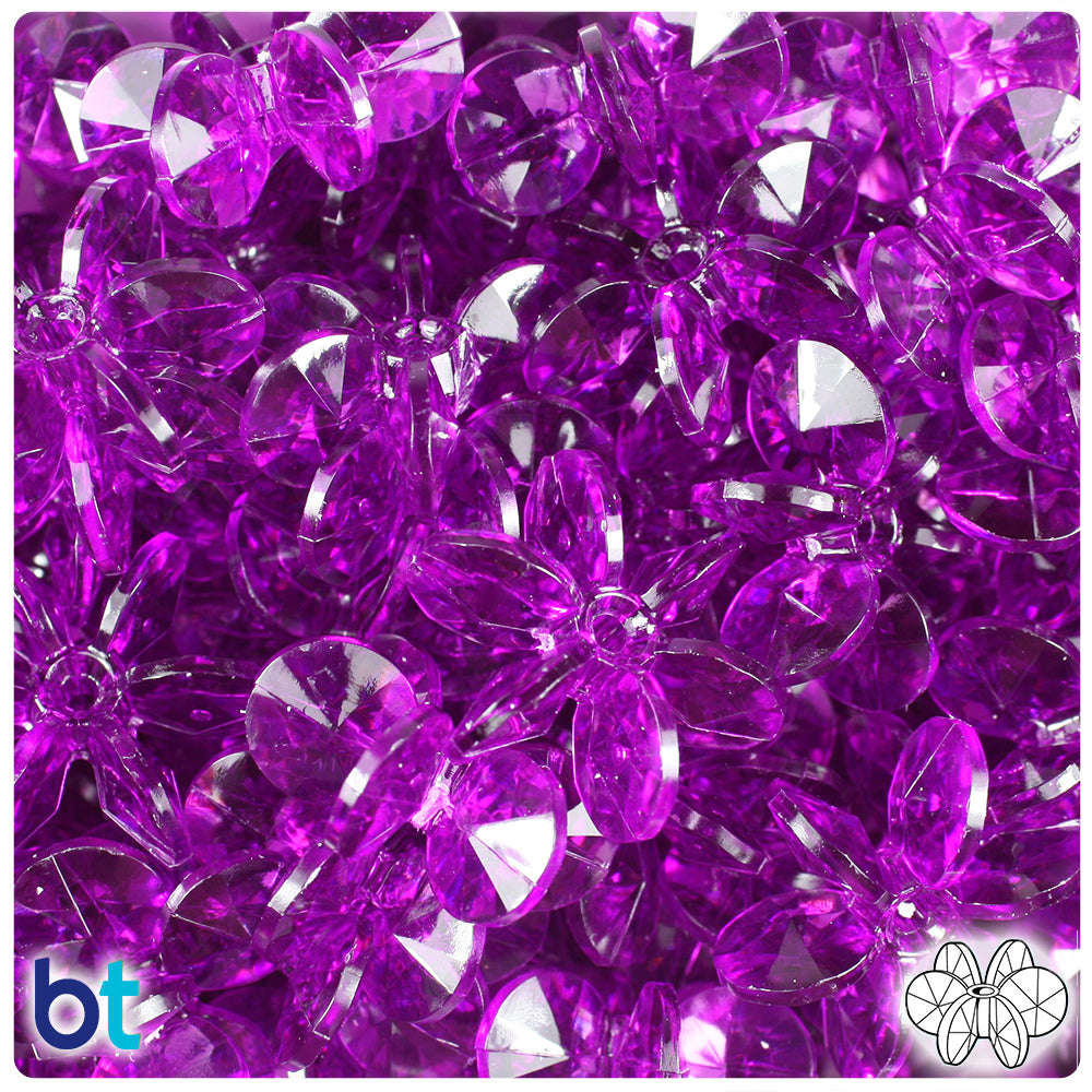 Lilac Transparent 25mm SunBurst Plastic Beads (80pcs)