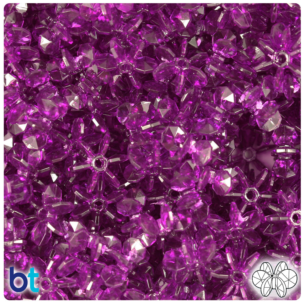 Dark Amethyst Transparent 12mm SunBurst Plastic Beads (450pcs)