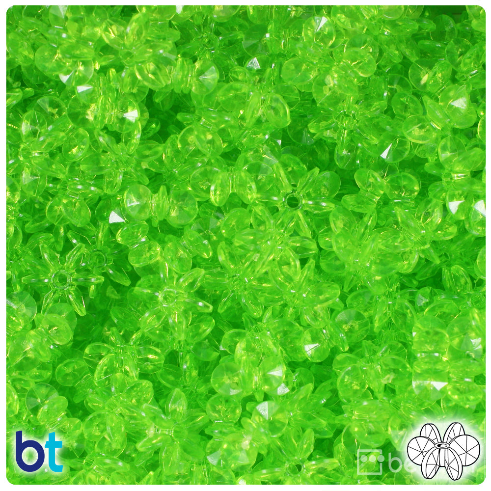 Lime Transparent 12mm SunBurst Plastic Beads (450pcs)