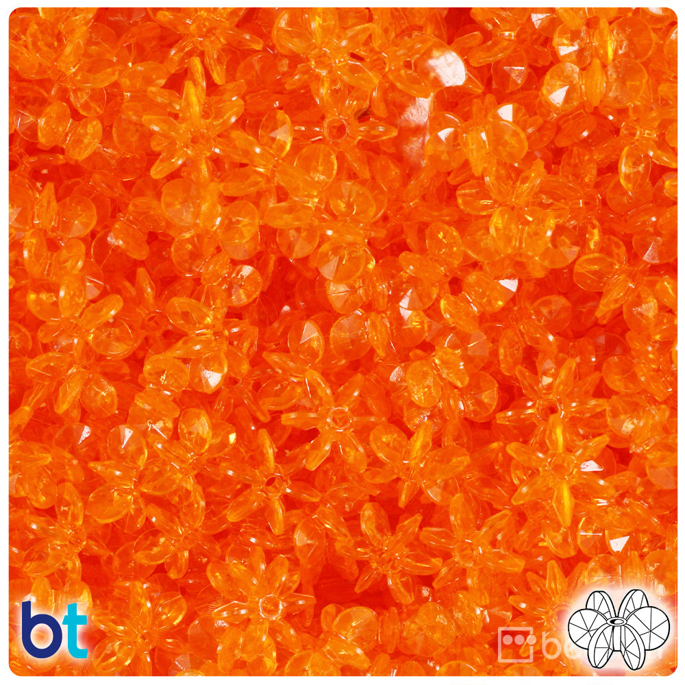 Orange Transparent 12mm SunBurst Plastic Beads (450pcs)