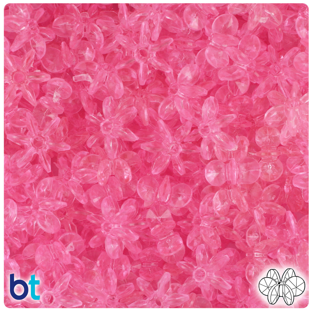 Pink Transparent 12mm SunBurst Plastic Beads (450pcs)