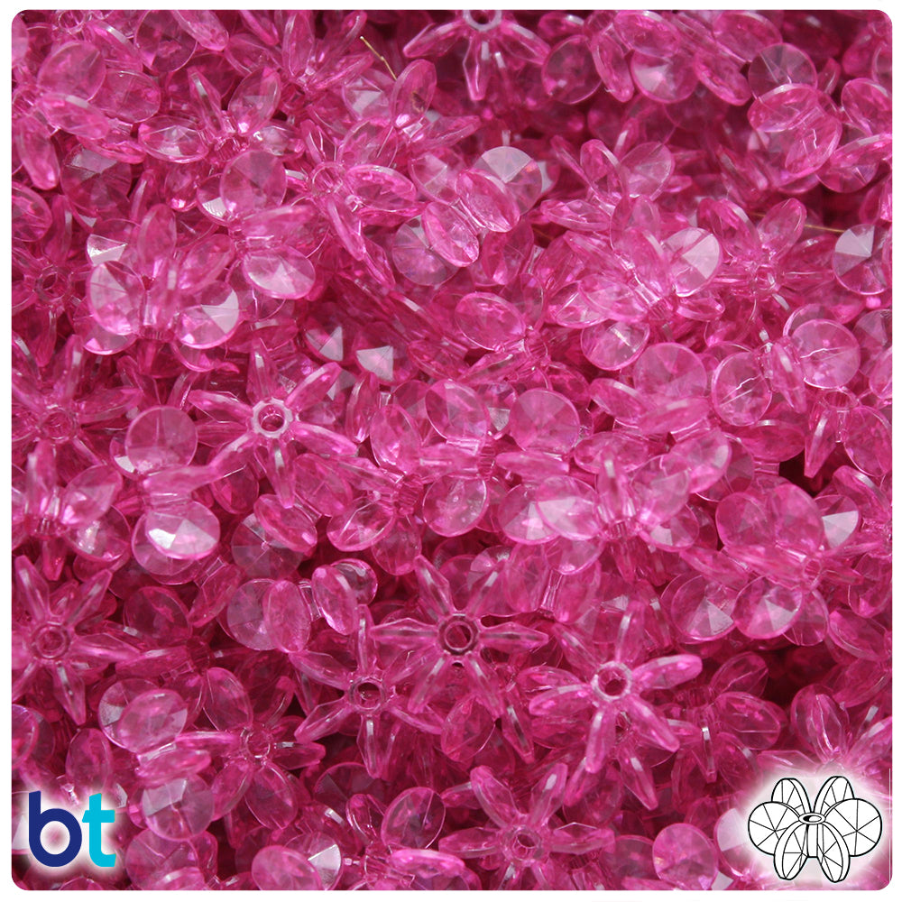 Fuchsia Transparent 12mm SunBurst Plastic Beads (450pcs)