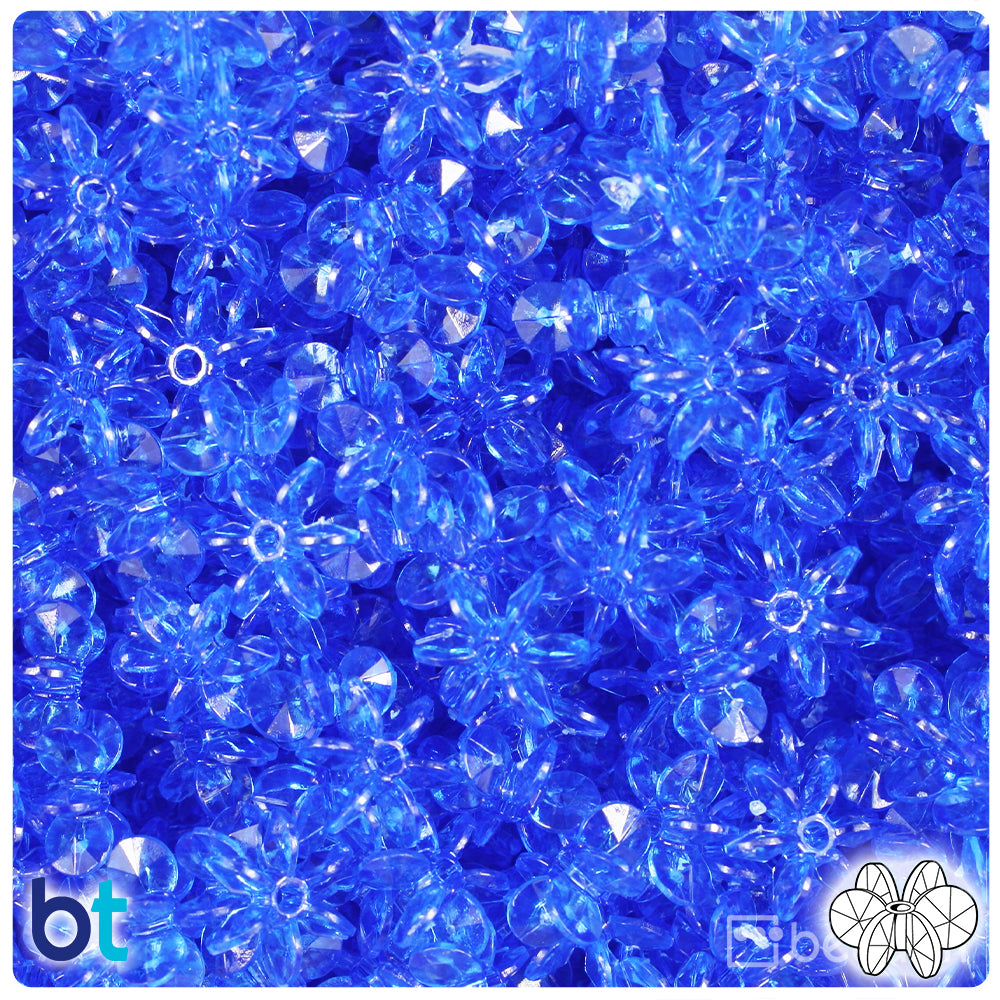 Dark Sapphire Transparent 12mm SunBurst Plastic Beads (450pcs)