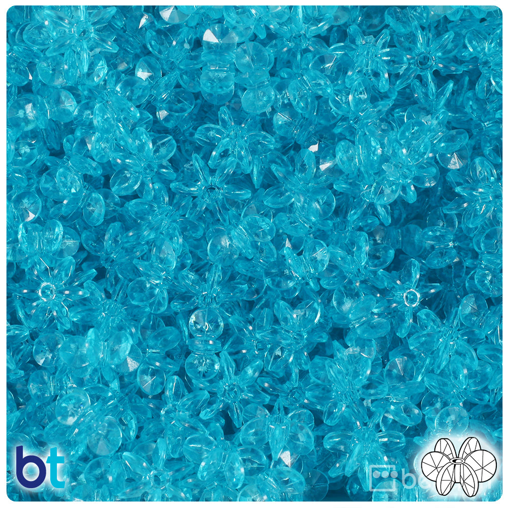 Turquoise Transparent 12mm SunBurst Plastic Beads (450pcs)