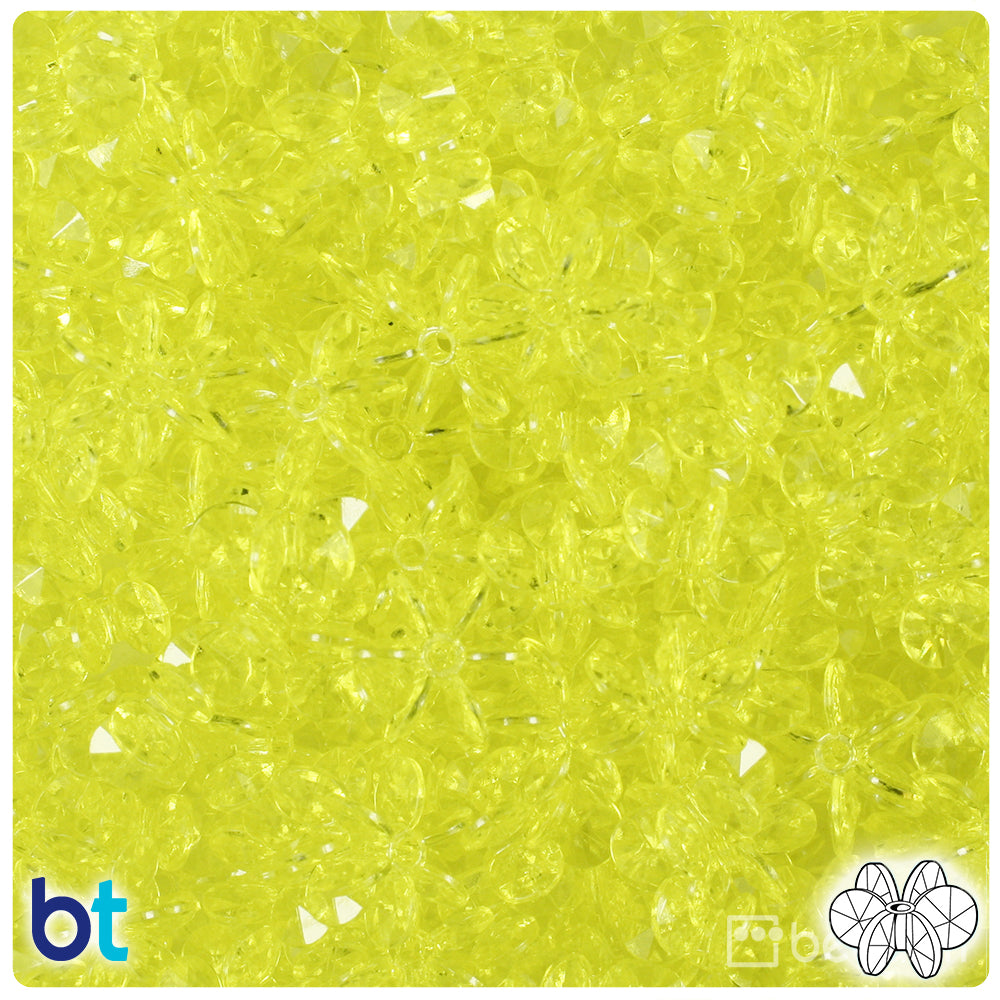 Yellow Transparent 12mm SunBurst Plastic Beads (450pcs)