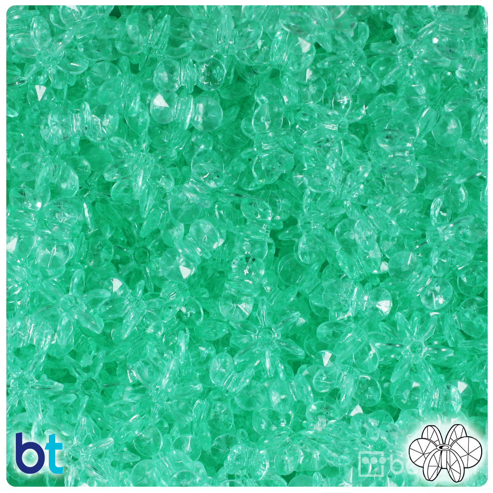 Green Aqua Transparent 12mm SunBurst Plastic Beads (450pcs)