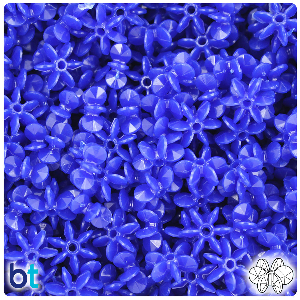 Royal Blue Opaque 12mm SunBurst Plastic Beads (450pcs)