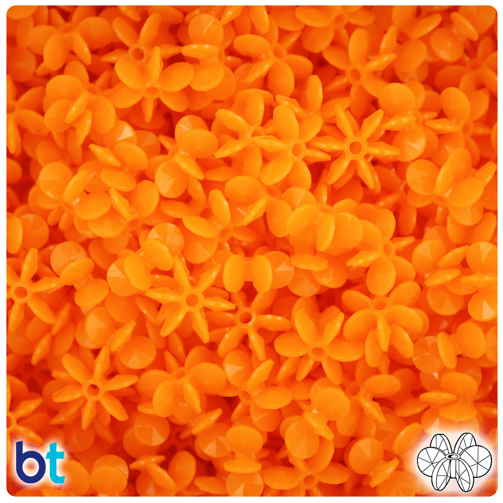 Orange Opaque 12mm SunBurst Plastic Beads (450pcs)