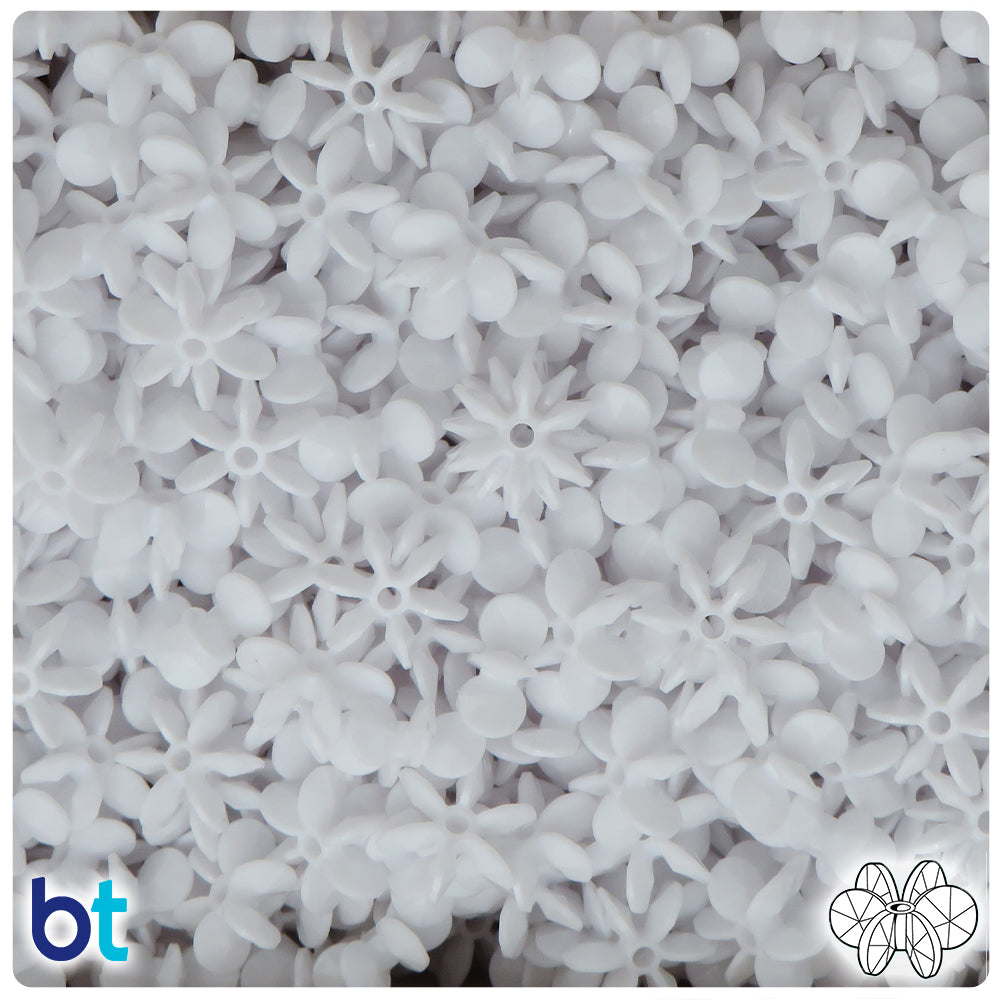 Bright White Opaque 12mm SunBurst Plastic Beads (450pcs)