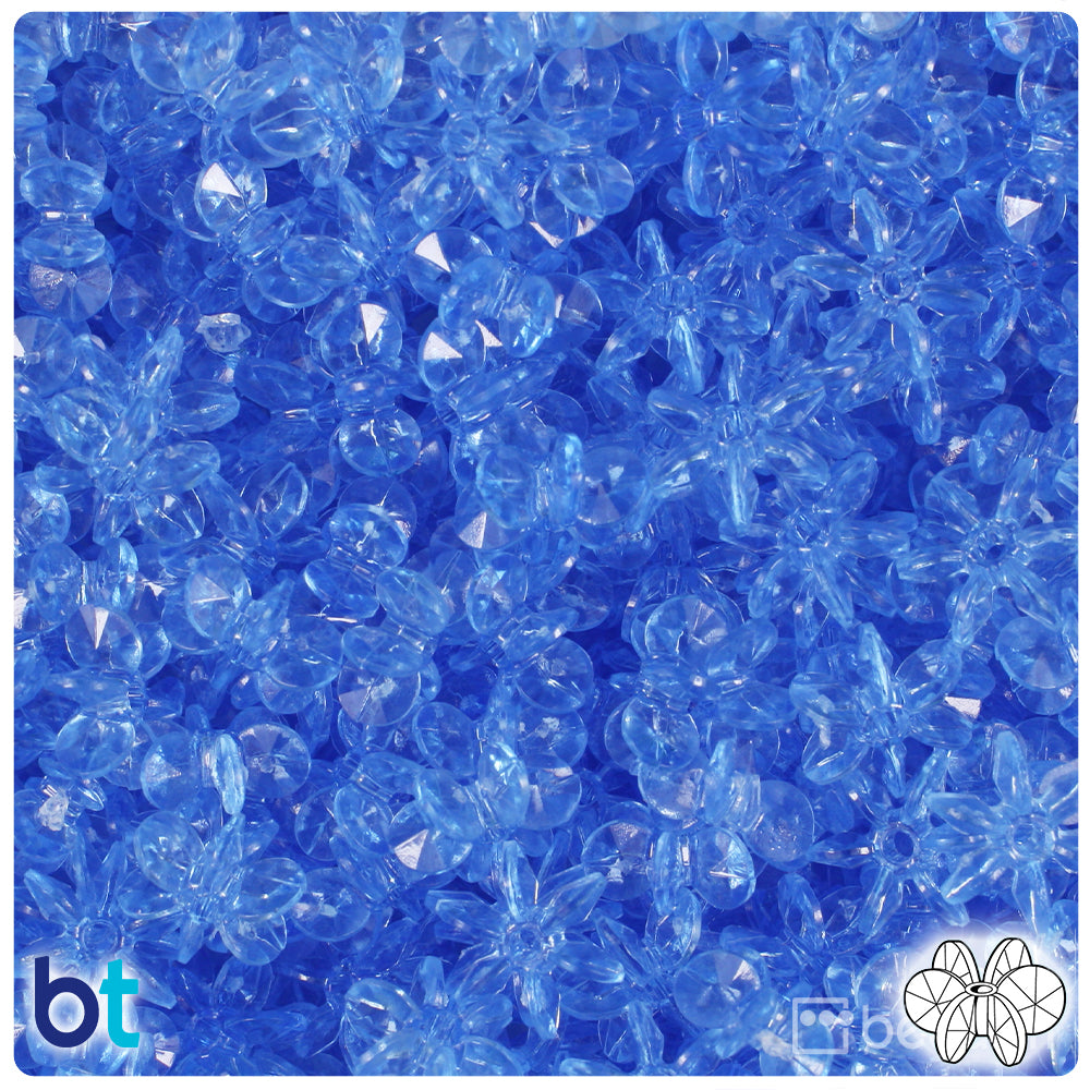 Medium Sapphire Transparent 12mm SunBurst Plastic Beads (450pcs)