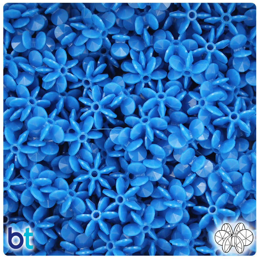 True Blue Neon Bright 12mm SunBurst Plastic Beads (450pcs)
