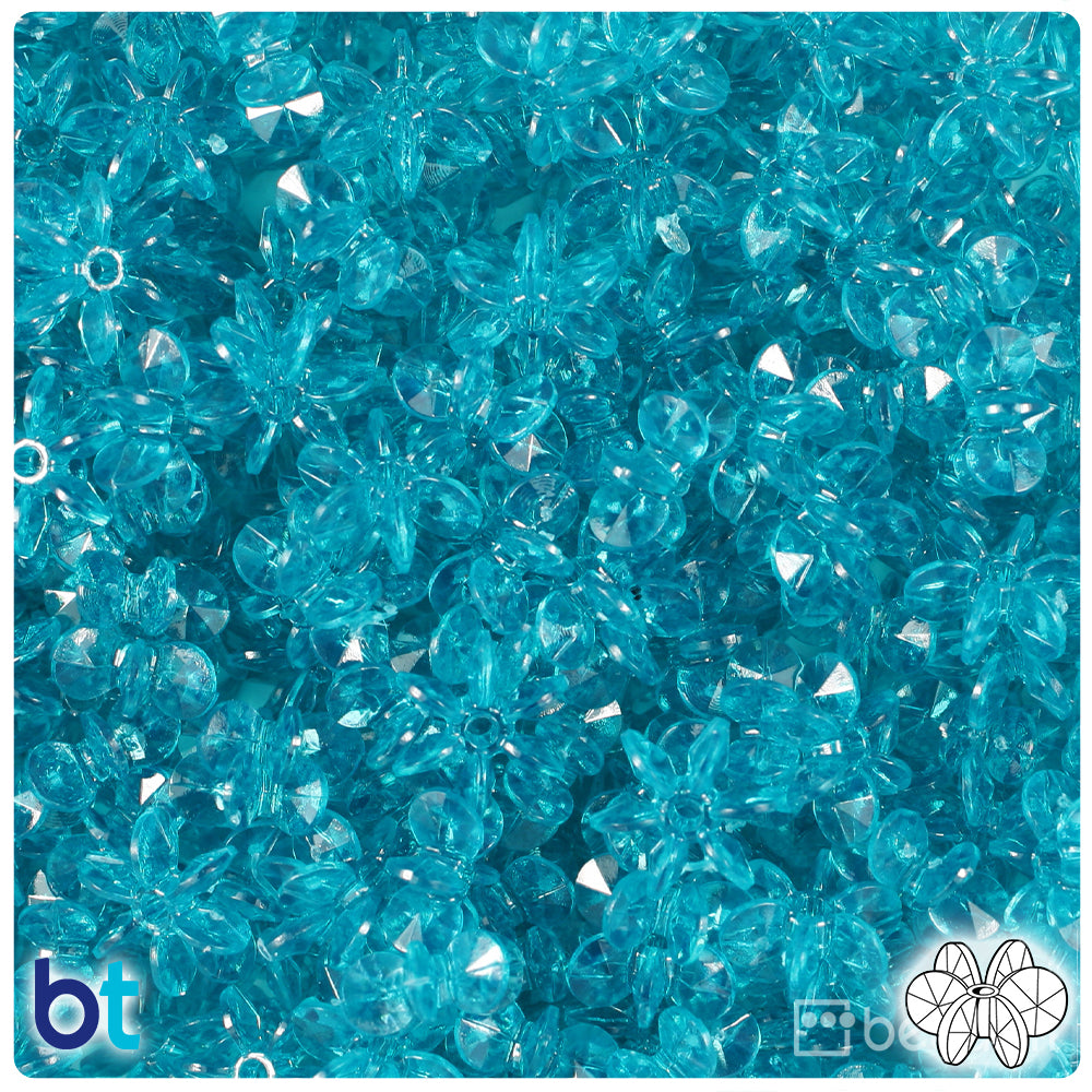 Teal Transparent 12mm SunBurst Plastic Beads (450pcs)