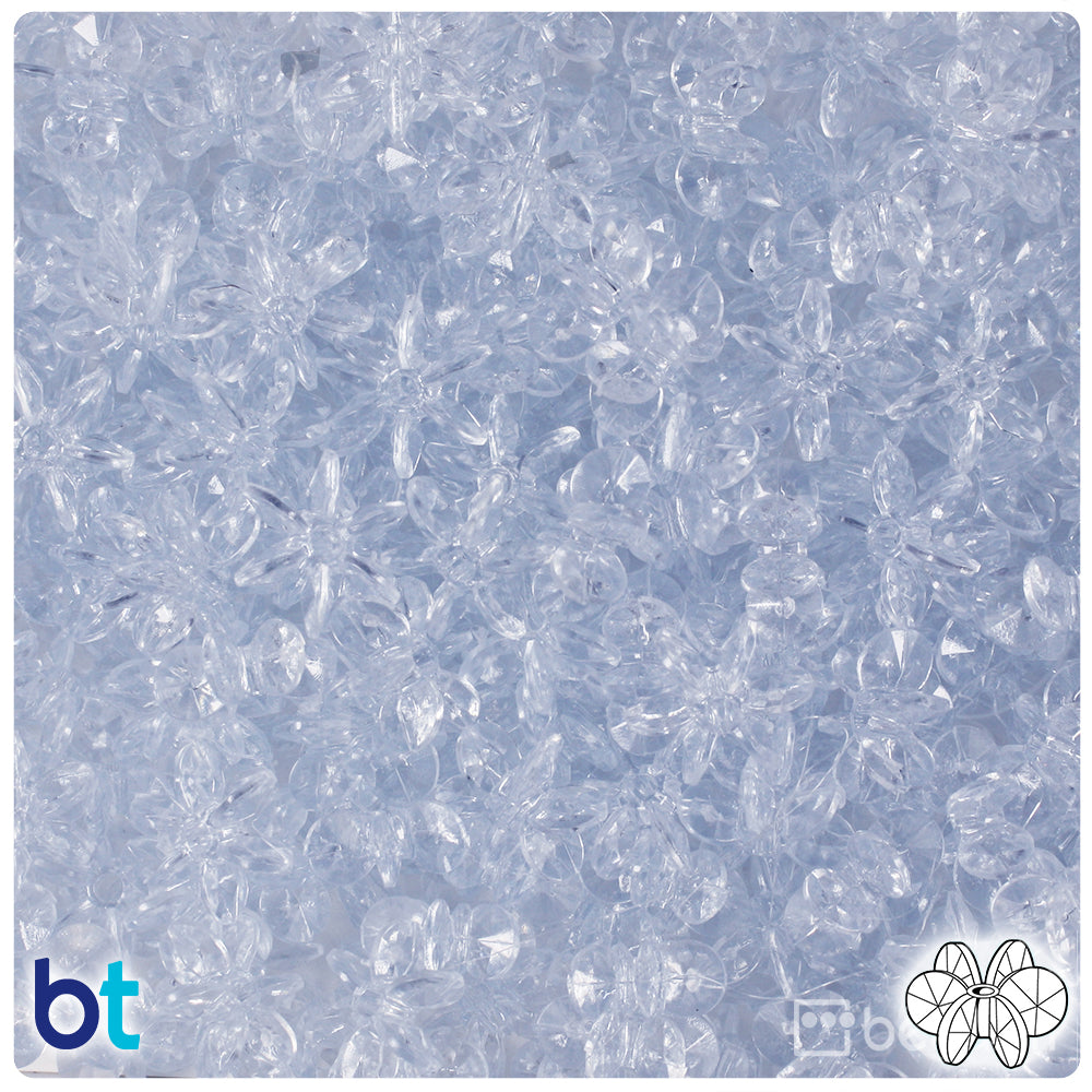 Ice Blue Transparent 12mm SunBurst Plastic Beads (450pcs)