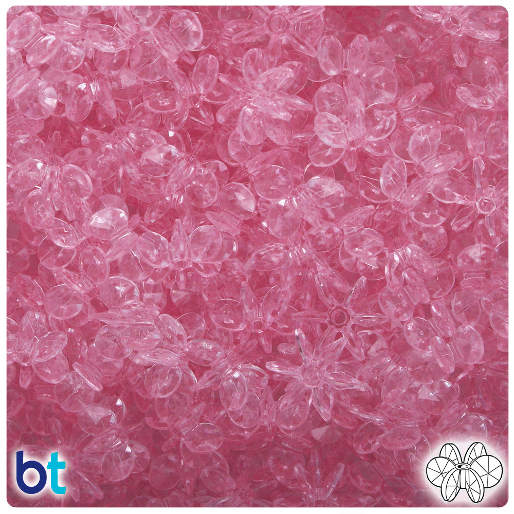 Pale Pink Transparent 12mm SunBurst Plastic Beads (450pcs)