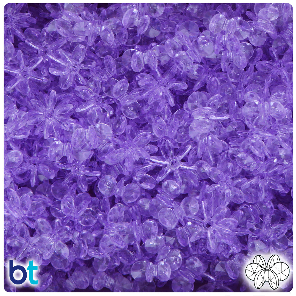 Pale Amethyst Transparent 12mm SunBurst Plastic Beads (450pcs)
