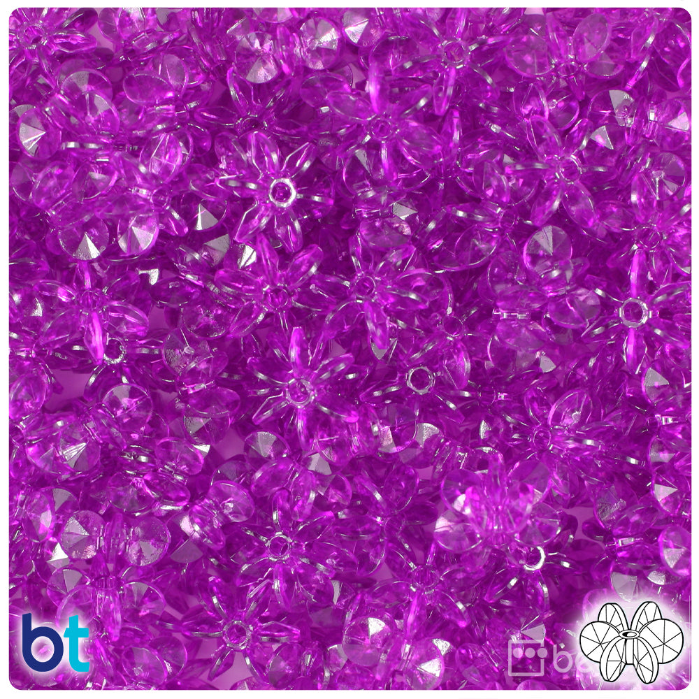 Lilac Transparent 12mm SunBurst Plastic Beads (450pcs)