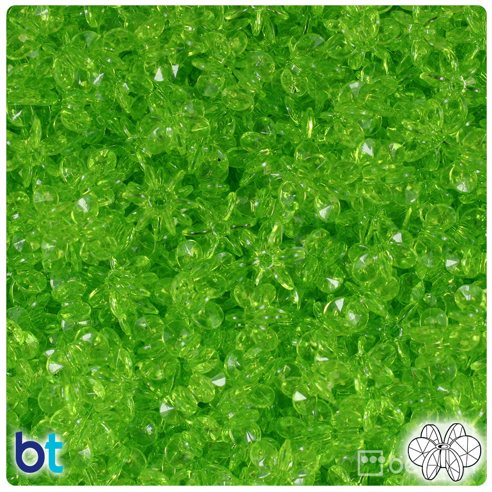 Lime Transparent 10mm SunBurst Plastic Beads (450pcs)
