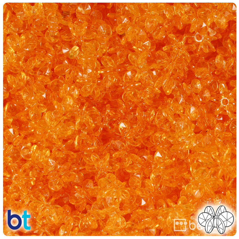 Orange Transparent 10mm SunBurst Plastic Beads (450pcs)