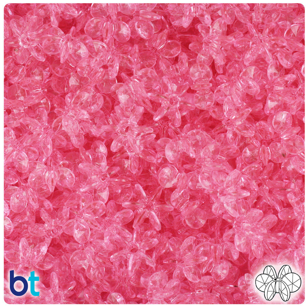 Pink Transparent 10mm SunBurst Plastic Beads (450pcs)